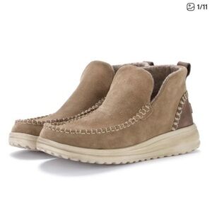 Hey Dude Men's Brown Suede Slip-On Boots